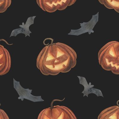 Добрая тыква, злая тыква, черный фон