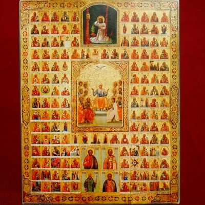 Собор 146 икон Божией Матери деревянная икона на левкасе