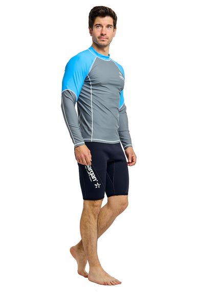 Футболка рашгард лонгслив Sargan Агидель UPF 50+ мужская серо-синяя