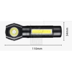 Аккумуляторный фонарик налобный + ручной 2в1 XPE+COB KX Универсальный USB