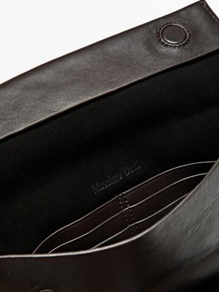Massimo Dutti Небольшая сумка из кожи наппа, коричневый