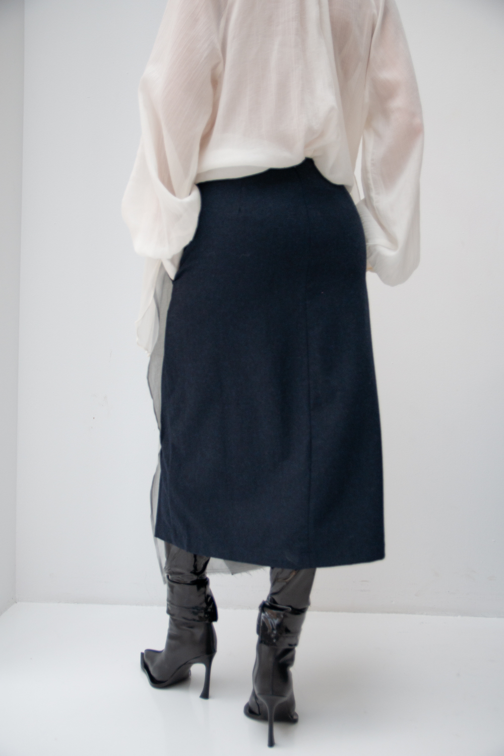 Юбка из шерсти с воланом GLORY