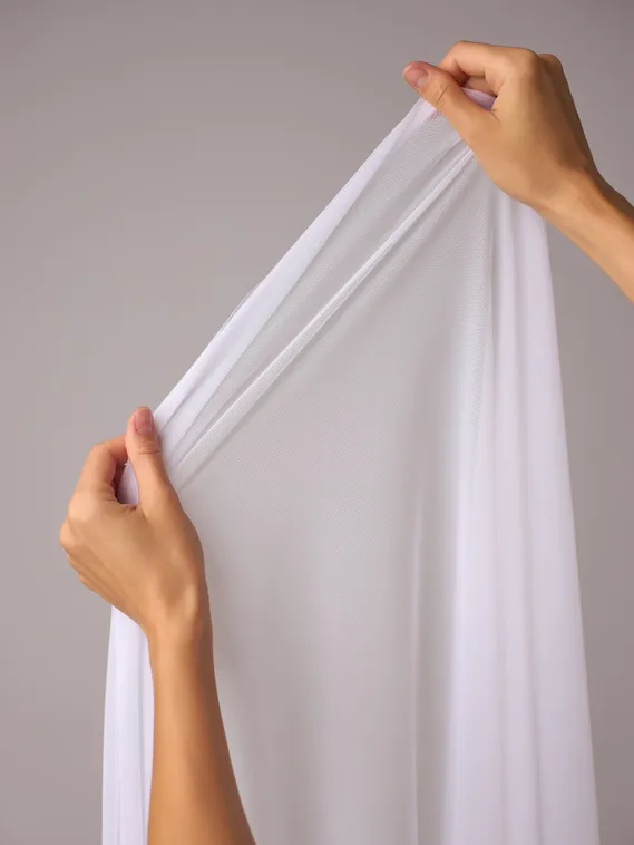 Сетка эластичная Lauma с эффектом голого тела, белый 001