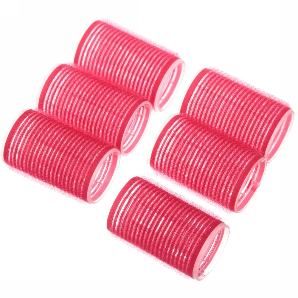 Бигуди липучки, 6шт., однотонные, цвет микс, d-3,6см