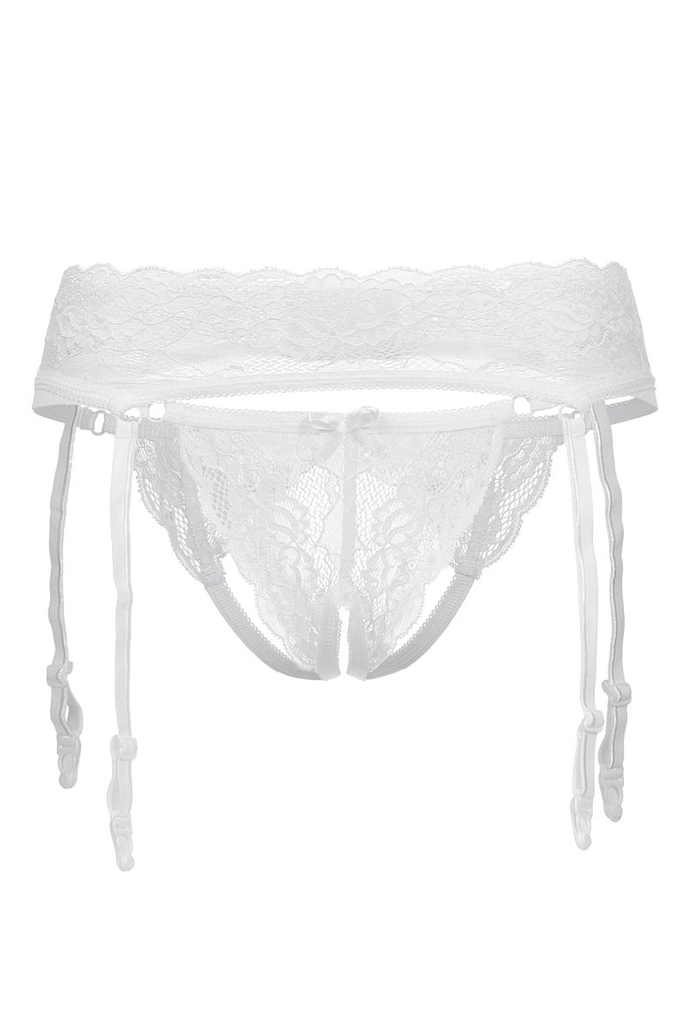 Кружевной пояс с пажами для чулок и трусики Deborah (Размер: 46-48) (Цвет: белый)