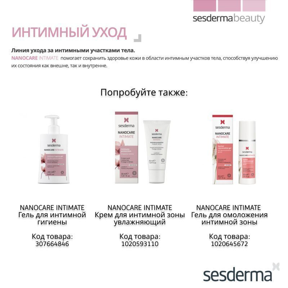 Sesderma NANOCARE INTIMATE - Сыворотка липосомальная для интимной гигиены, 30 мл