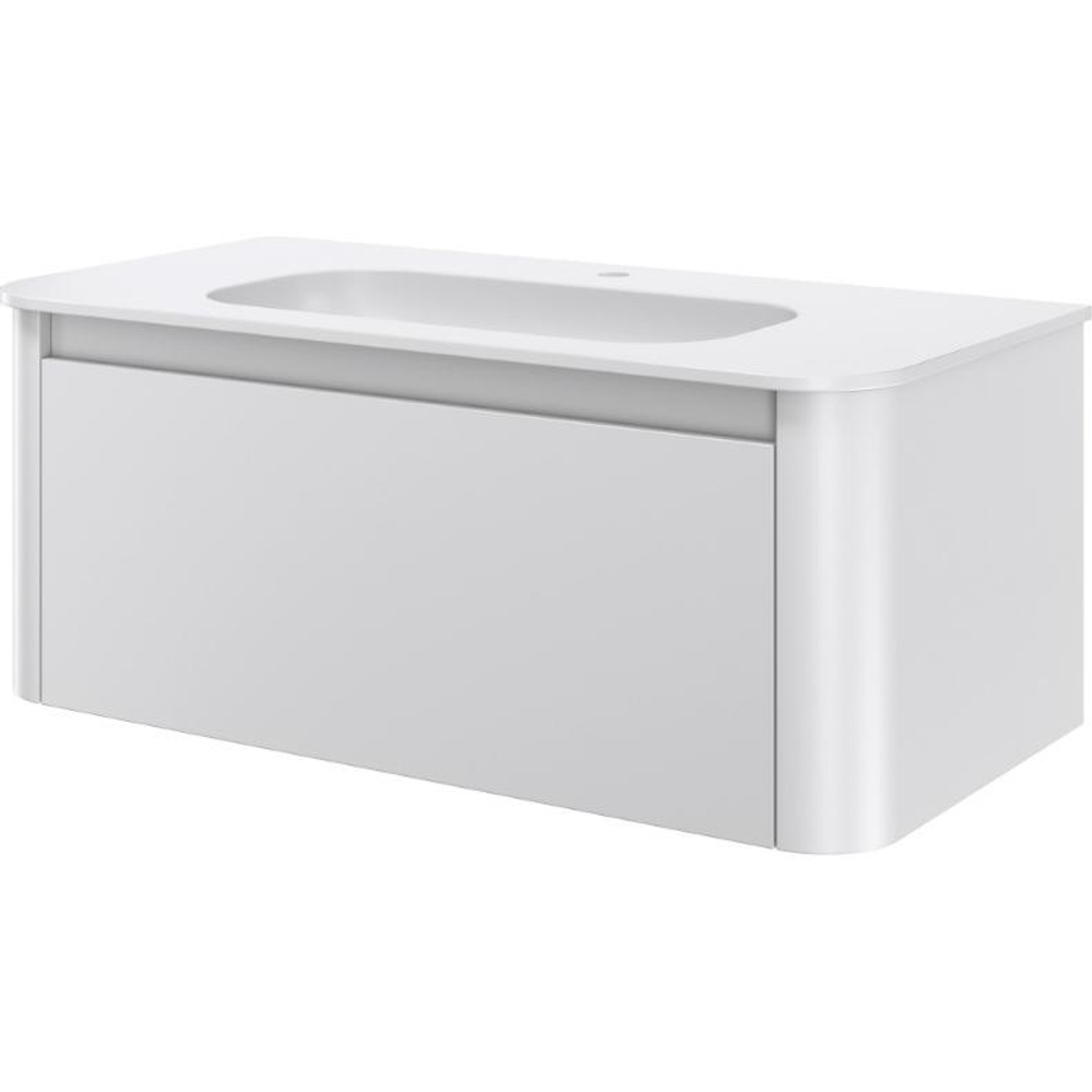 Тумба c раковиной VOI 786-100-MW+782-100-MW 100 см, на 1 отверстие, MATT WHITE