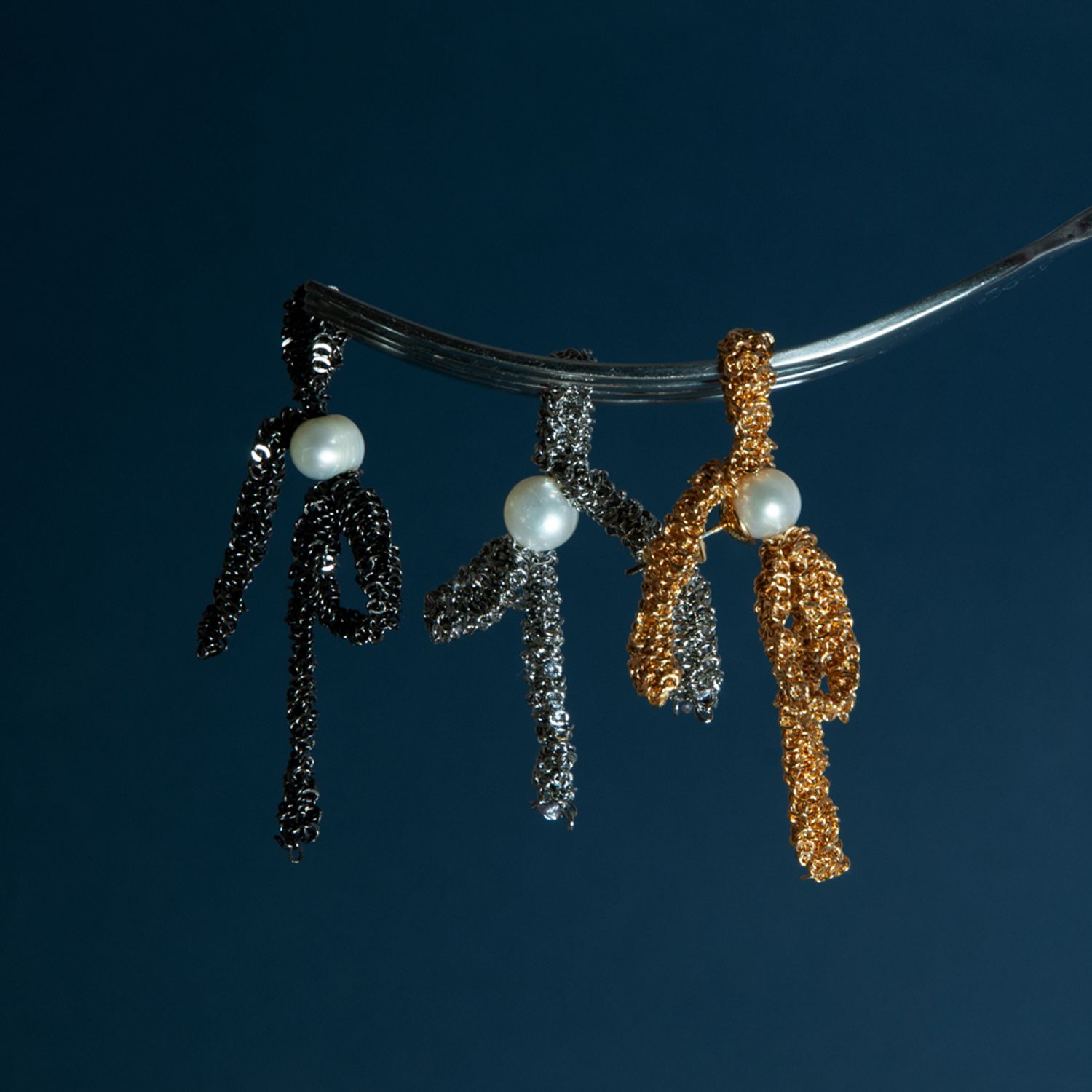 Серьги "Бантики" - Сталь