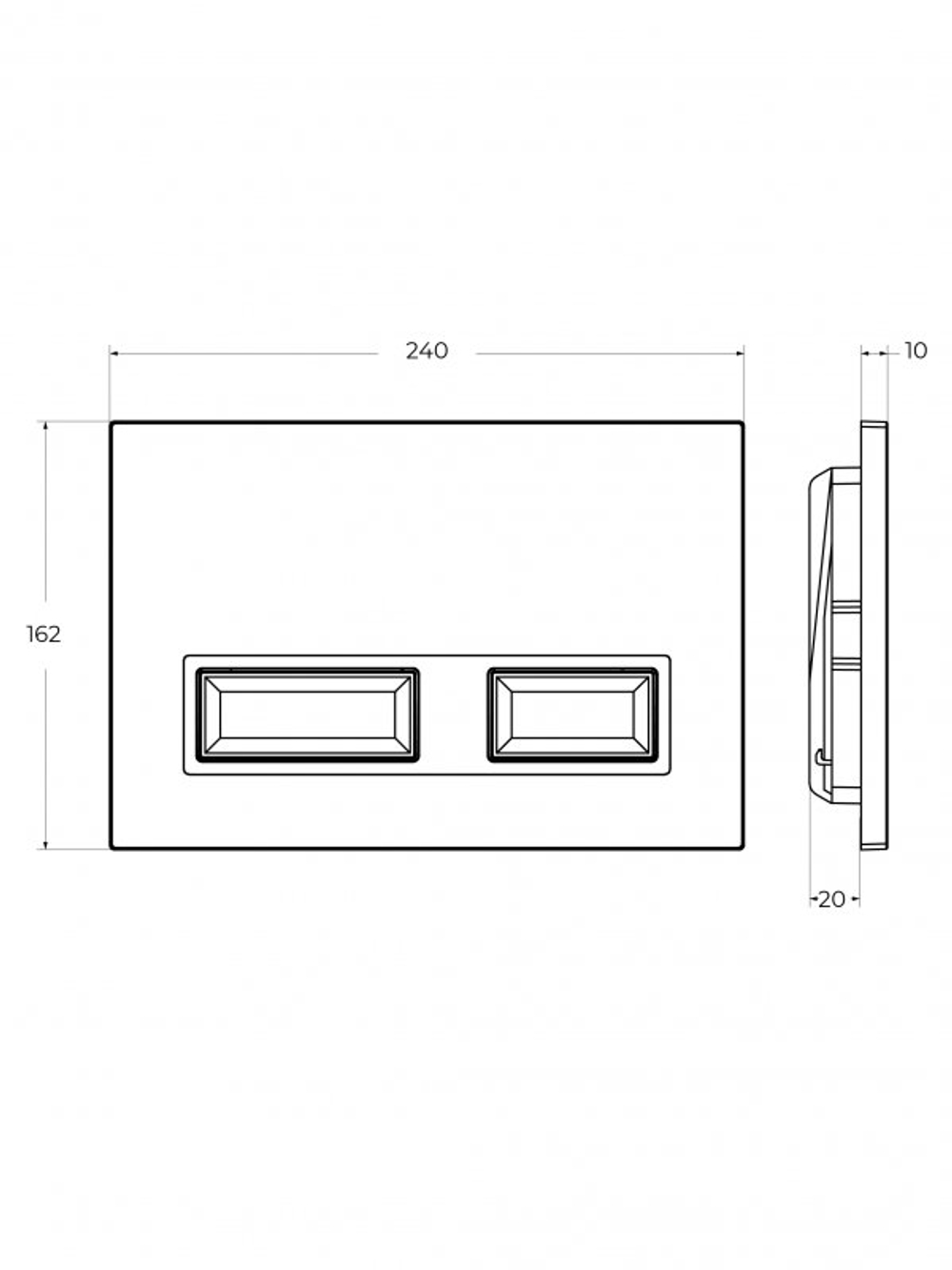 Сенсорная кнопка смыва Cezares SN1-BTN-NOP