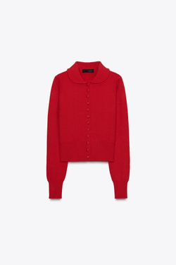 ZARA ВЯЗАНЫЙ КАРДИГАН, КРАСНЫЙ