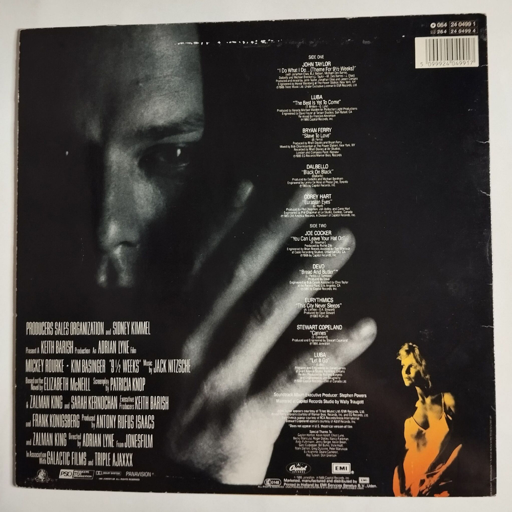 Винтажная виниловая пластинка LP 9 1/2 Weeks (Motion Picture Soundtrack) (Holland 1986)