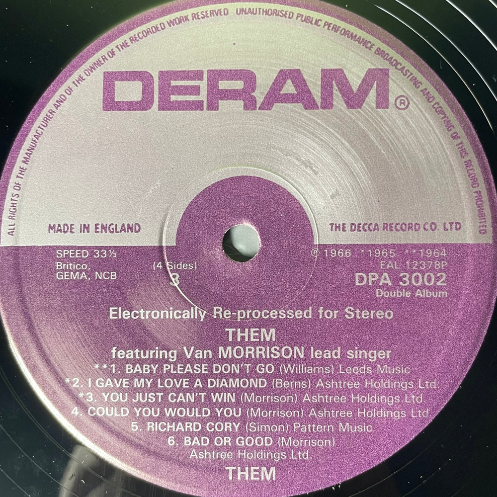 Them – Them Featuring Van Morrison Lead Singer 2LP (Англия)