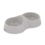 Миска для кошек 0,2л двойная (серый) (комплект 34 шт)