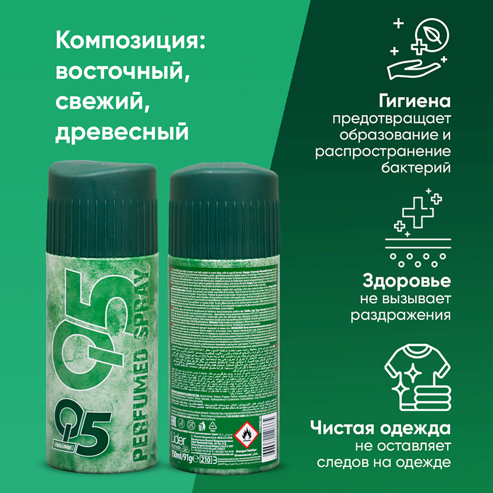 Дезодорант мужской Q5 Challenge 150 мл