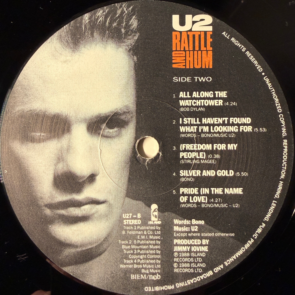 U2 - Rattle And Hum 2LP (Скандинавия 1988г.)