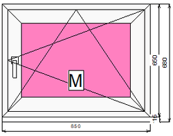 Пластиковое окно 650 х 800 ТермА Эко + Москитная сетка