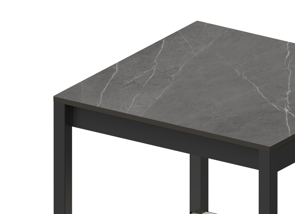 Угловой стол разделочный Lounge B-15, 57 см, дуб сонома/черный мрамор