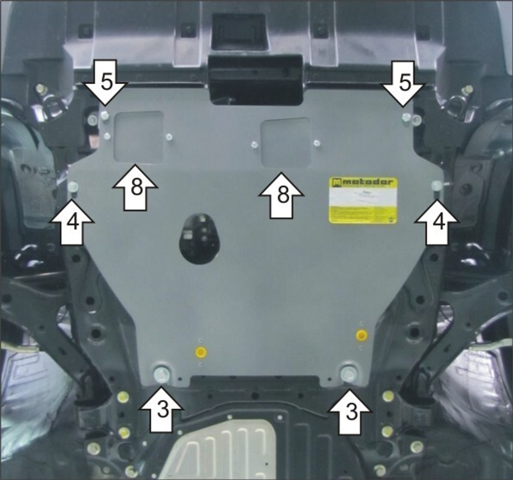 Усиленная защита Motodor картера двигателя, кпп. 5 мм, алюминий. для Honda CR-V IV 2012-2016 арт.30807