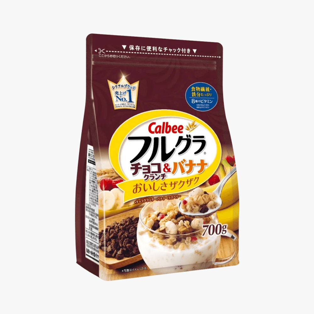 Гранола с шоколадом и бананом Calbee 700г