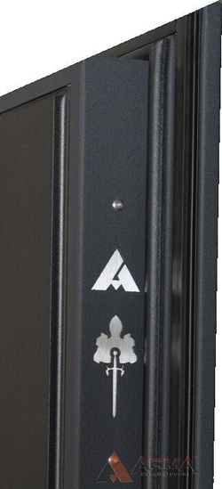 Входная металлическая дверь с зеркалом Нео Ясень 12 Черный кварц (фурнитура ХРОМ блестящий)
