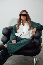 Костюм спортивный из хлопка с поло на замке