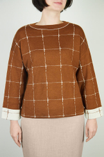 22494 Джемпер женский (коричневый клетка)