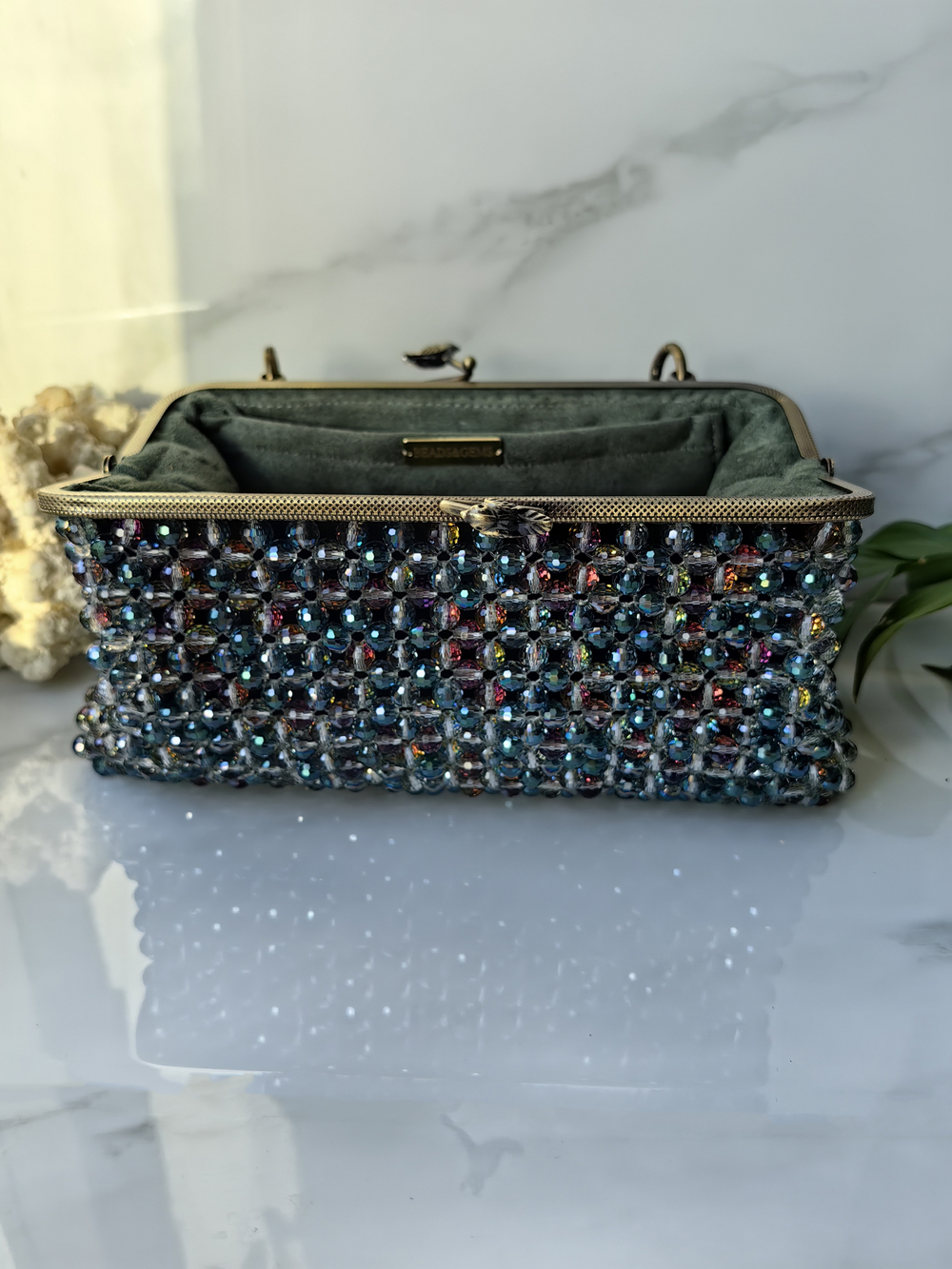 Сумка из ювелирного стекла Изумрудный дискошар