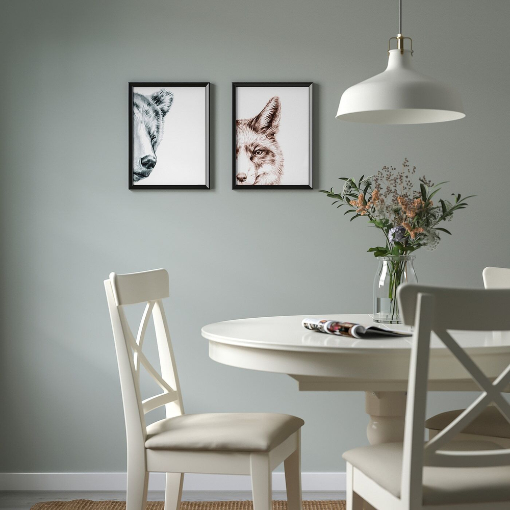 IKEA BILD  (ИКЕА БИЛД)  -  Плакат, медведь и лиса, 30x40 см