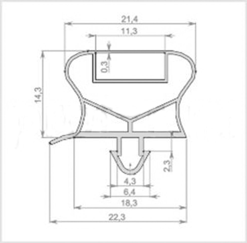 Уплотнитель для Шкафа шоковой заморозки Apach ASH05K размер 710*435 мм (033 АНАЛОГ)