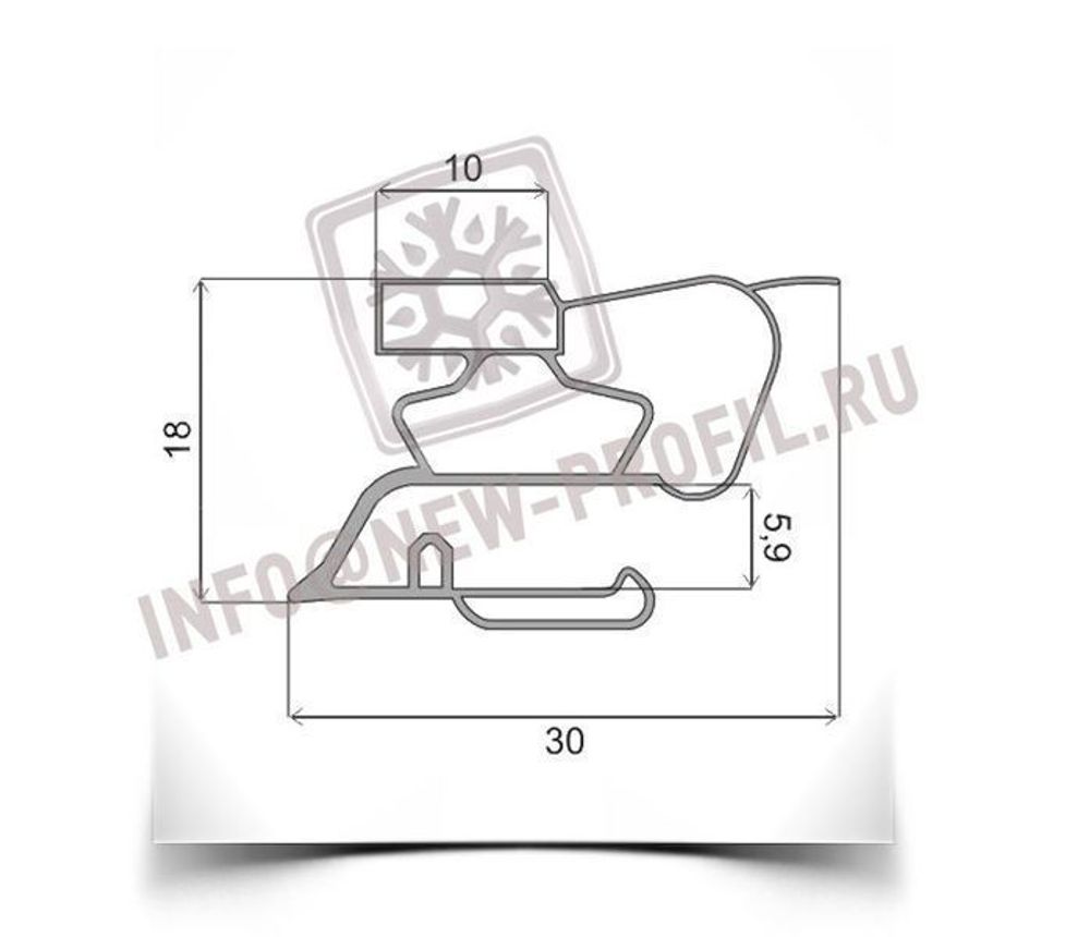 Уплотнитель для холодильника Electrolux ER 9002 м.к 580*575 мм (022/015)