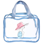 Косметичка прозрачная «MALINKA SHOP», девушка, цвет нежно - голубой, 26*18,5*,85см