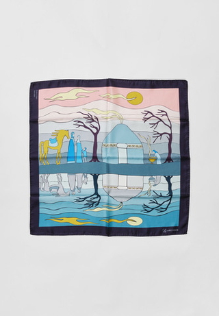 Шелковый платок KIIZ UY PINK BLUE 70*70