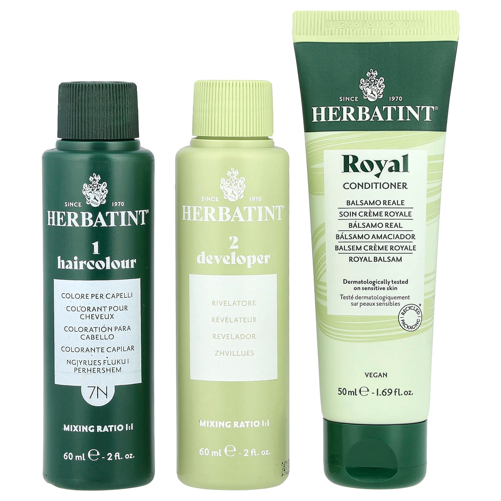 Herbatint, Стойкая гель-краска для волос, 7N блонд, 135 мл (4,56 жидкой унции)