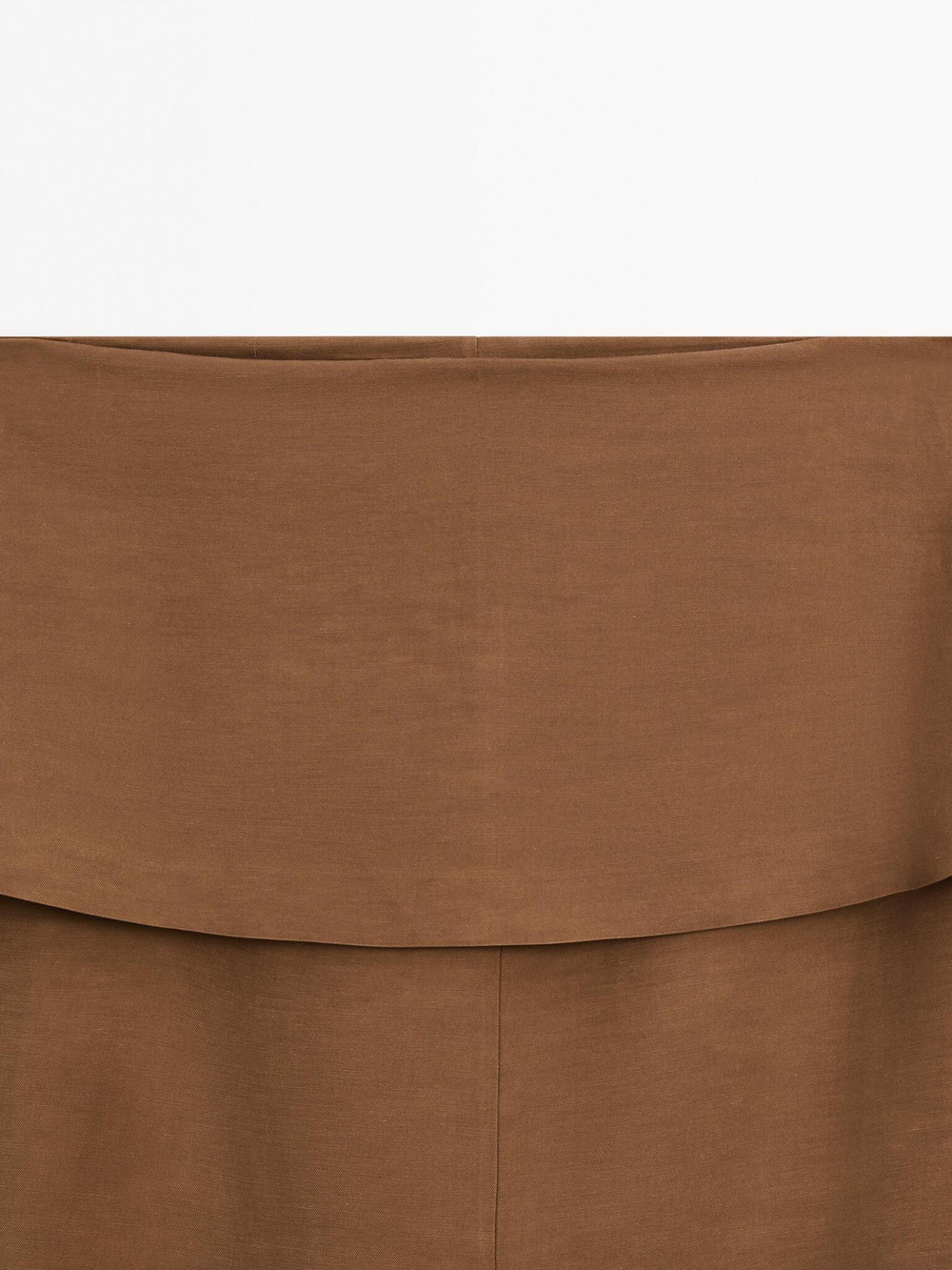 Massimo Dutti Короткая юбка из струящейся ткани с корсетным поясом, горчичный