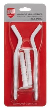Комплект плоских кронштейнов с дюбелями Royal Thermo 7,2х170 мм (белые)