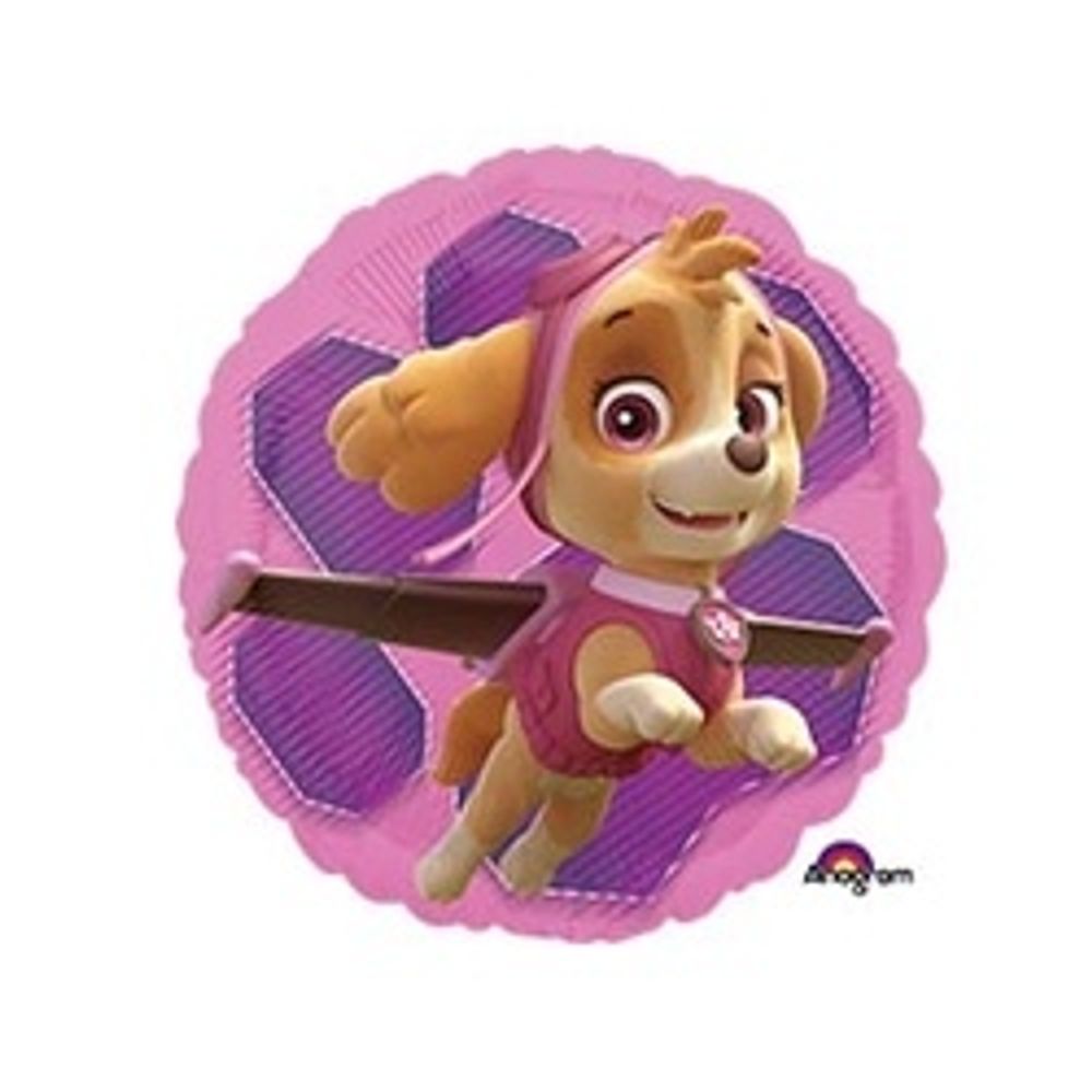 Шар (18"/46см) Круг, Щенячий патруль Скай и Эверест S60