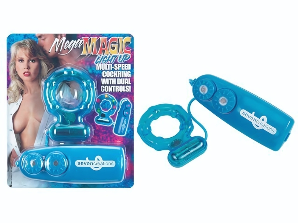 Эрекционное кольцо с вибратором Light Up (Цвет: голубой)