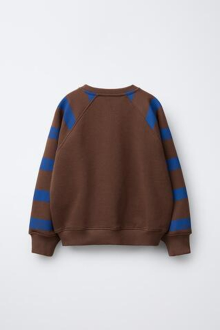 ZARA ТОЛСТОВКА С ПРИНТОМ «ФОРМЫ», КОРИЧНЕВЫЙ