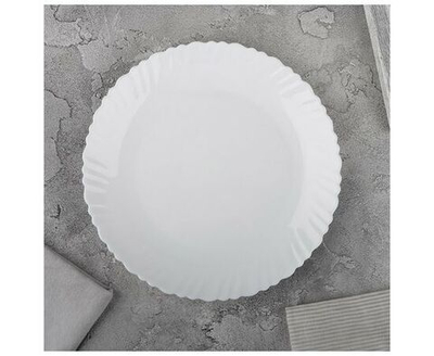 Тарелка обеденная Mallony / Маллони Dolche Vita стеклокерамическая, белая, диаметром 24см / посуда для кухни (комплект из 3 шт)