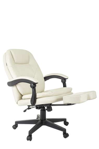 Кресло руководителя Бюрократ CH-868N-BF слоновая кость эко.кожа крестов. пластик подст.для ног
