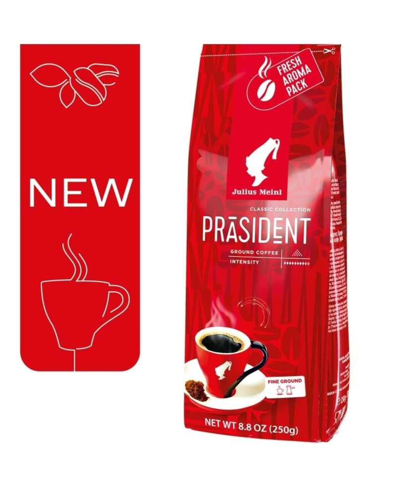 Кофе молотый для чашки или турки/черный Julius Meinl Президент/Prasident, 250 г