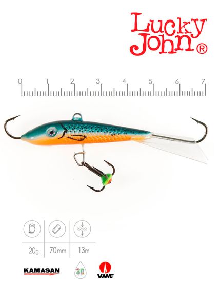 Балансир Lucky John FIN 5 с тр. 70мм/53 блистер