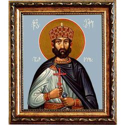 Арчил II, царь Иверский, мученик. Икона на холсте.