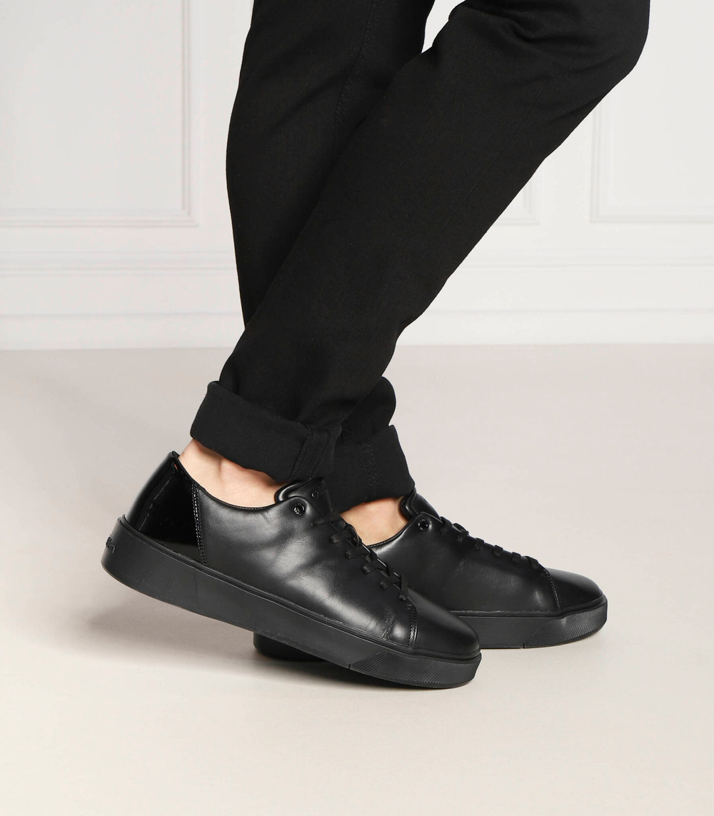 Кожаные кроссовки Calvin Klein - черный(HM0HM00869)