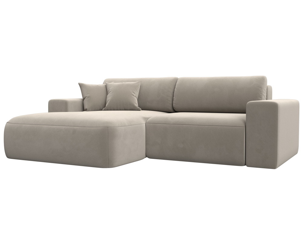 Диван угловой Лига-036 НПБ Классик левый угол МИКРОВЕЛЬВЕТ Бежевый