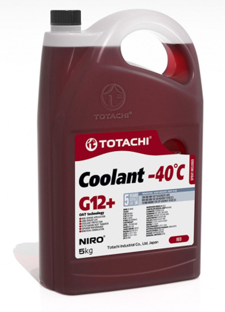 Жидкость охлаждающая низкозамерзающая TOTACHI NIRO COOLANT Red -40C G12+ 5кг