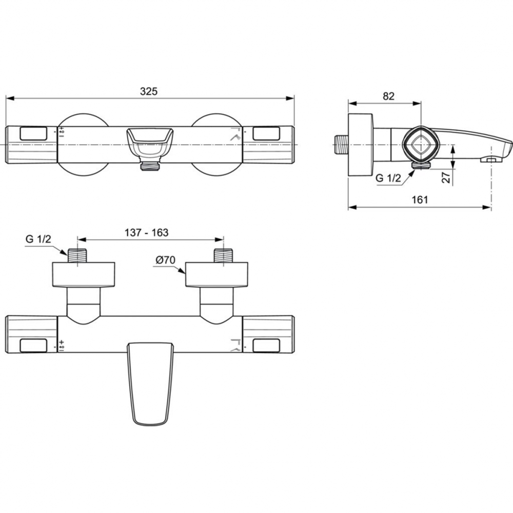 Комплект смесителей 3 в 1 Ideal standard  Ceratherm