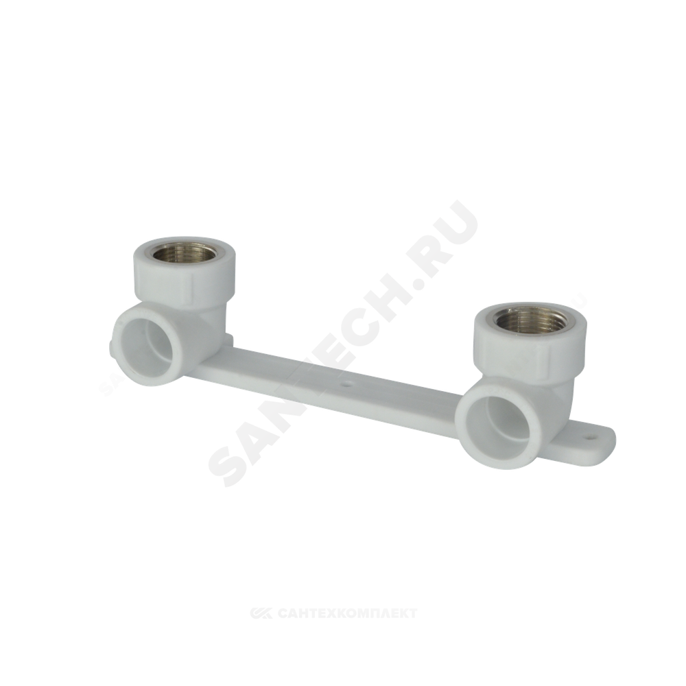 Планка монтажная PP-R белая Дн 20х1/2" ВР под смеситель с водорозетками PRO VALFEX 10124020-PRO