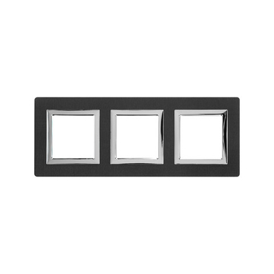Рамка из алюминия, "Avanti", черная, 3 поста (6 мод.)
