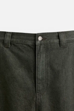 ZARA X HARRY LAMBERT ШИРОКИЕ БРЮКИ, ТЕМНО-КОРИЧНЕВЫЙ